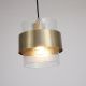 Pendule, Lustre suspendate - Pendul din metal alama antic si sticla canelata Royal