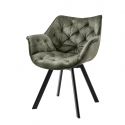 Set de 2 scaune pivotante The Dutch Comfort, catifea verde inchis