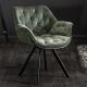 Scaune - Set de 2 scaune pivotante The Dutch Comfort, catifea verde inchis