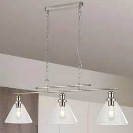 Pendule, Lustre suspendate - Lustra suspendata design clasic Pyramid silver satin