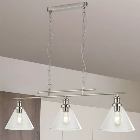 Pendule, Lustre suspendate - Lustra suspendata design clasic Pyramid silver satin