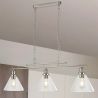 Lustra suspendata design clasic Pyramid silver satin