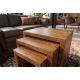 Masute Living - Set de 3 masute MAKASSAR, finisaj maro miere, lemn de mango