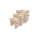Masute Living - Set de 3 masute MAKASSAR, finisaj maro miere, lemn de mango