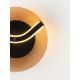 Aplice, corpuri de iluminat pentru pereti - Aplica de perete LED metal negru cu sticla champagne, HALLEY