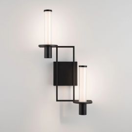 Aplice, corpuri de iluminat pentru pereti - Aplica de perete LED metal negru cu sticla, LUMIEN