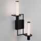 Aplice, corpuri de iluminat pentru pereti - Aplica de perete LED metal negru cu sticla, LUMIEN