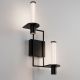 Aplice, corpuri de iluminat pentru pereti - Aplica de perete LED metal negru cu sticla, LUMIEN