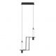 Pendule, Lustre suspendate - Lustra suspendata LED metal negru cu sticla, LUMIEN