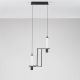Pendule, Lustre suspendate - Lustra suspendata LED metal negru cu sticla, LUMIEN