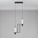 Lustra suspendata LED metal negru cu sticla, LUMIEN