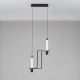 Pendule, Lustre suspendate - Lustra suspendata LED metal negru cu sticla, LUMIEN