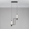 Lustra suspendata LED metal negru cu sticla, LUMIEN