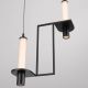Pendule, Lustre suspendate - Lustra suspendata LED metal negru cu sticla, LUMIEN