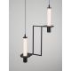 Pendule, Lustre suspendate - Lustra suspendata LED metal negru cu sticla, LUMIEN