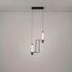 Pendule, Lustre suspendate - Lustra suspendata LED metal negru cu sticla, LUMIEN