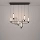 Pendule, Lustre suspendate - Lustra suspendata LED metal negru cu sticla, LUMIEN