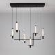 Pendule, Lustre suspendate - Lustra suspendata LED metal negru cu sticla, LUMIEN