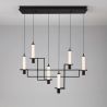 Lustra suspendata LED metal negru cu sticla, LUMIEN