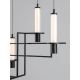 Pendule, Lustre suspendate - Lustra suspendata LED metal negru cu sticla, LUMIEN