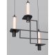 Pendule, Lustre suspendate - Lustra suspendata LED metal negru cu sticla, LUMIEN