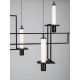 Pendule, Lustre suspendate - Lustra suspendata LED metal negru cu sticla, LUMIEN