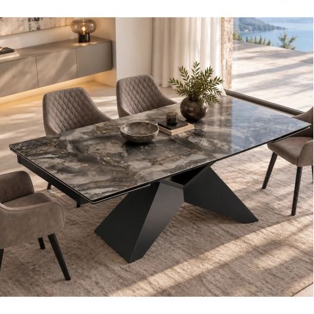 Mese extensibile - Masa Extensibila cu Blat Ceramic Taupe, DIAMOND 180-260cm
