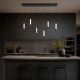Pendule, Lustre suspendate - Lustra suspendata LED metal negru cu sticla, LUMIEN