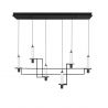 Lustra suspendata LED metal negru cu sticla, LUMIEN