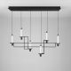 Pendule, Lustre suspendate - Lustra suspendata LED metal negru cu sticla, LUMIEN