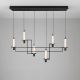 Pendule, Lustre suspendate - Lustra suspendata LED metal negru cu sticla, LUMIEN