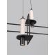 Pendule, Lustre suspendate - Lustra suspendata LED metal negru cu sticla, LUMIEN