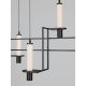 Pendule, Lustre suspendate - Lustra suspendata LED metal negru cu sticla, LUMIEN