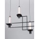 Pendule, Lustre suspendate - Lustra suspendata LED metal negru cu sticla, LUMIEN