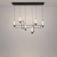 Pendule, Lustre suspendate - Lustra suspendata LED metal negru cu sticla, LUMIEN