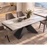 Masa Extensibila cu Blat Ceramic Alb mat, DIAMOND 180-260cm