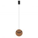 Pendul LED metal negru cu sticla champagne, HALLEY