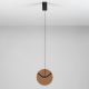 Pendule, Lustre suspendate - Pendul LED metal negru cu sticla champagne, HALLEY
