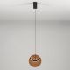 Pendule, Lustre suspendate - Pendul LED metal negru cu sticla champagne, HALLEY