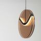 Pendule, Lustre suspendate - Pendul LED metal negru cu sticla champagne, HALLEY
