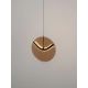 Pendule, Lustre suspendate - Pendul LED metal negru cu sticla champagne, HALLEY