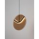 Pendule, Lustre suspendate - Pendul LED metal negru cu sticla champagne, HALLEY