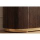 Comode - Comoda design retro Gatsby 140m, lemn maro cu marmura alba