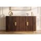 Comode - Comoda design retro Gatsby 140m, lemn maro cu marmura alba