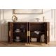 Comode - Comoda design retro Gatsby 140m, lemn maro cu marmura alba
