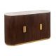 Comode - Comoda design retro Gatsby 140m, lemn maro cu marmura alba