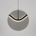 Pendul LED metal negru cu sticla fumurie, HALLEY