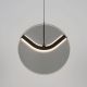 Pendul LED metal negru cu sticla fumurie, HALLEY
