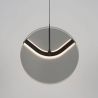 Pendul LED metal negru cu sticla fumurie, HALLEY