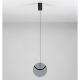 Pendule, Lustre suspendate - Pendul LED metal negru cu sticla fumurie, HALLEY